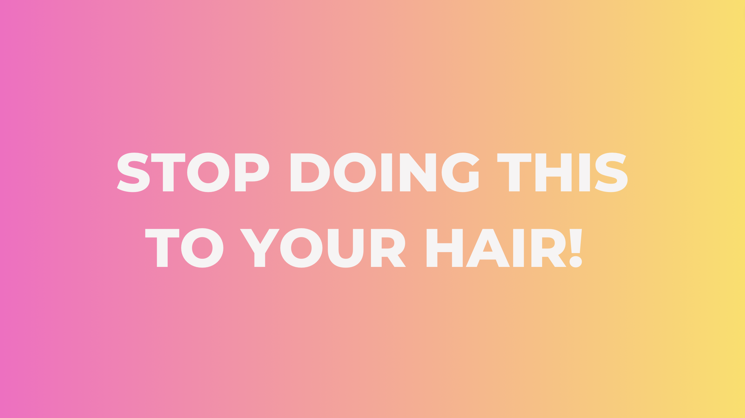 The One Thing Your Doing That Is Drying Out Your Hair