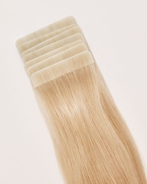 Seamless Tape Hair Extensions in Light Blonde 