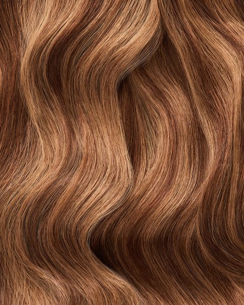 Clip In Hair Extensions in Dark Brown Highlights 
